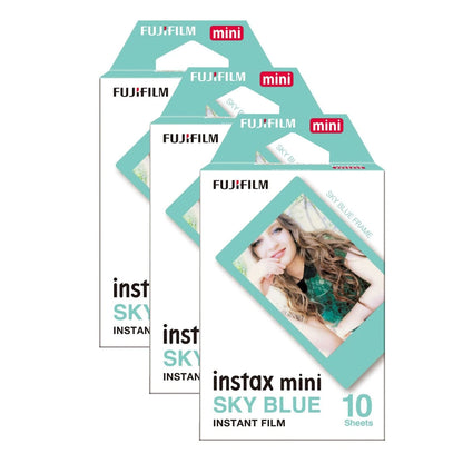 Fujifilm Instax Mini Border Instant Photo Film - Sky Blue 30 Sheets