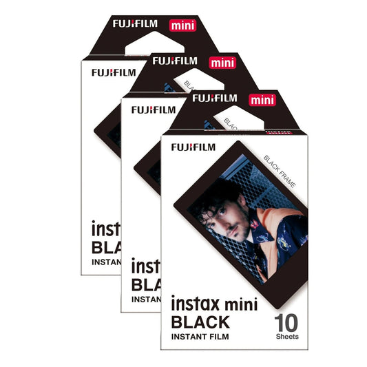 Fujifilm Instax Mini Instant Photo Film - Black 30 Sheets