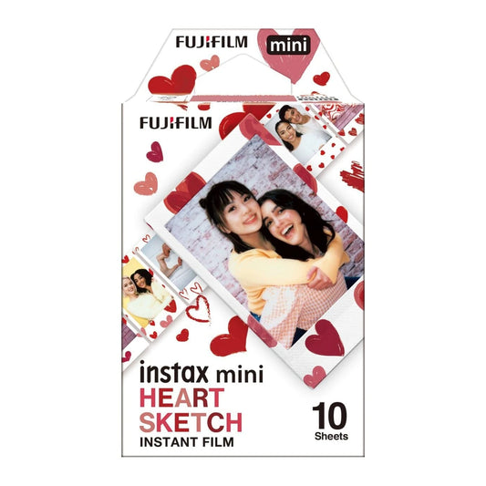 Fujifilm Instax Mini Instant Photo Film - Heart Sketch 10 Sheets