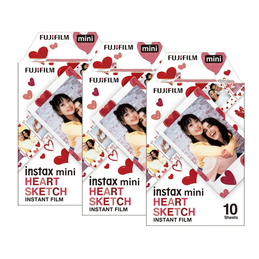 Fujifilm Instax Mini Instant Photo Film - Heart Sketch 30 Sheets