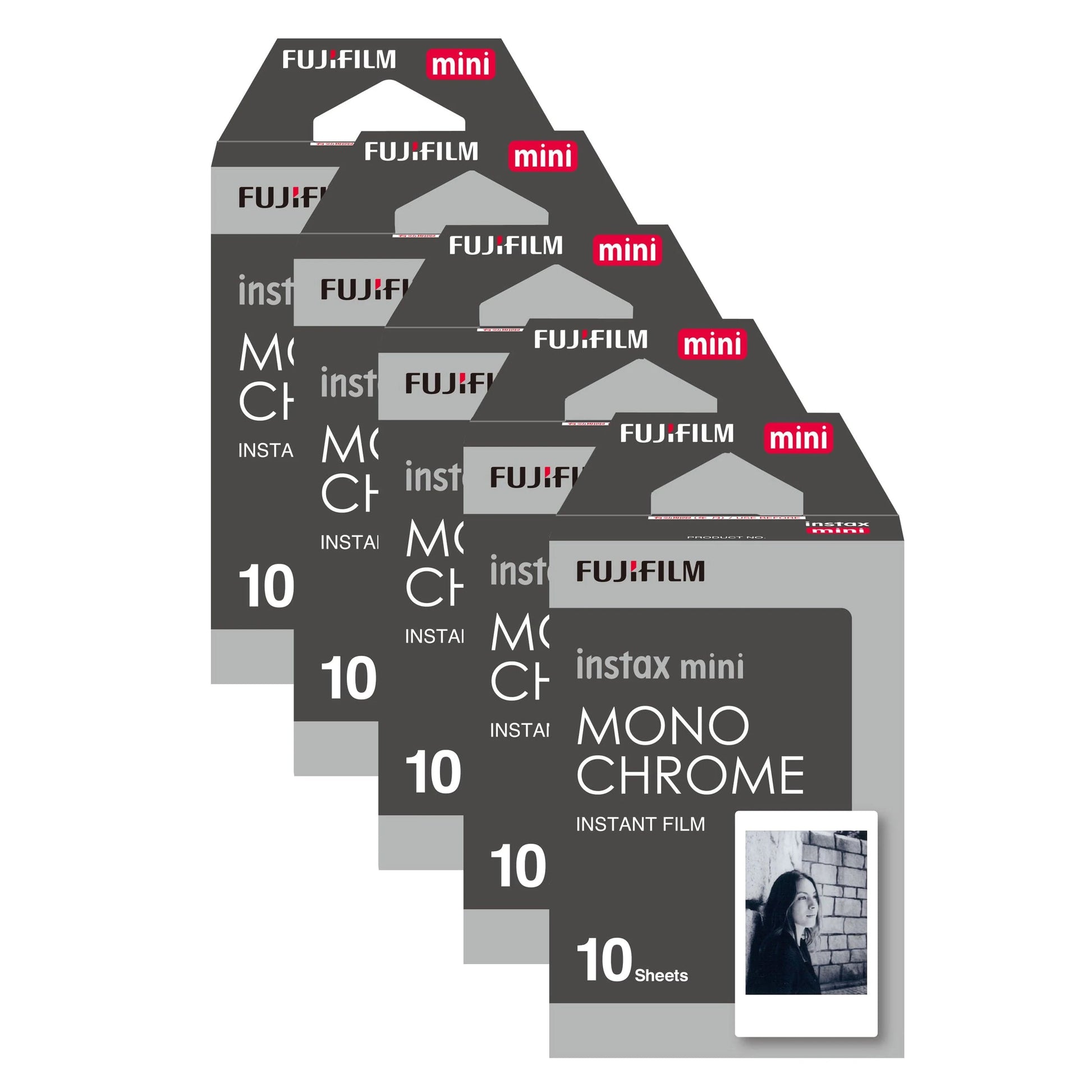 Fujifilm Instax Mini Instant Photo Film - Monochrome 50 Sheets