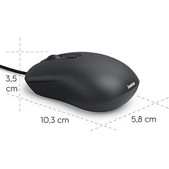 Hama CM-200 USB Optical Mouse, Ambidextrous, 1600 DPI