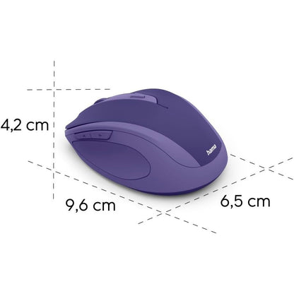 Hama WM-400 Mouse Office Right-Hand RF Wireless Optical 1600 DPI, Purple