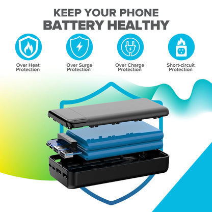 Maplin 20000mAh Portable Power Bank with Integrated USB-C, Micro USB & 8-Pin Apple Cables