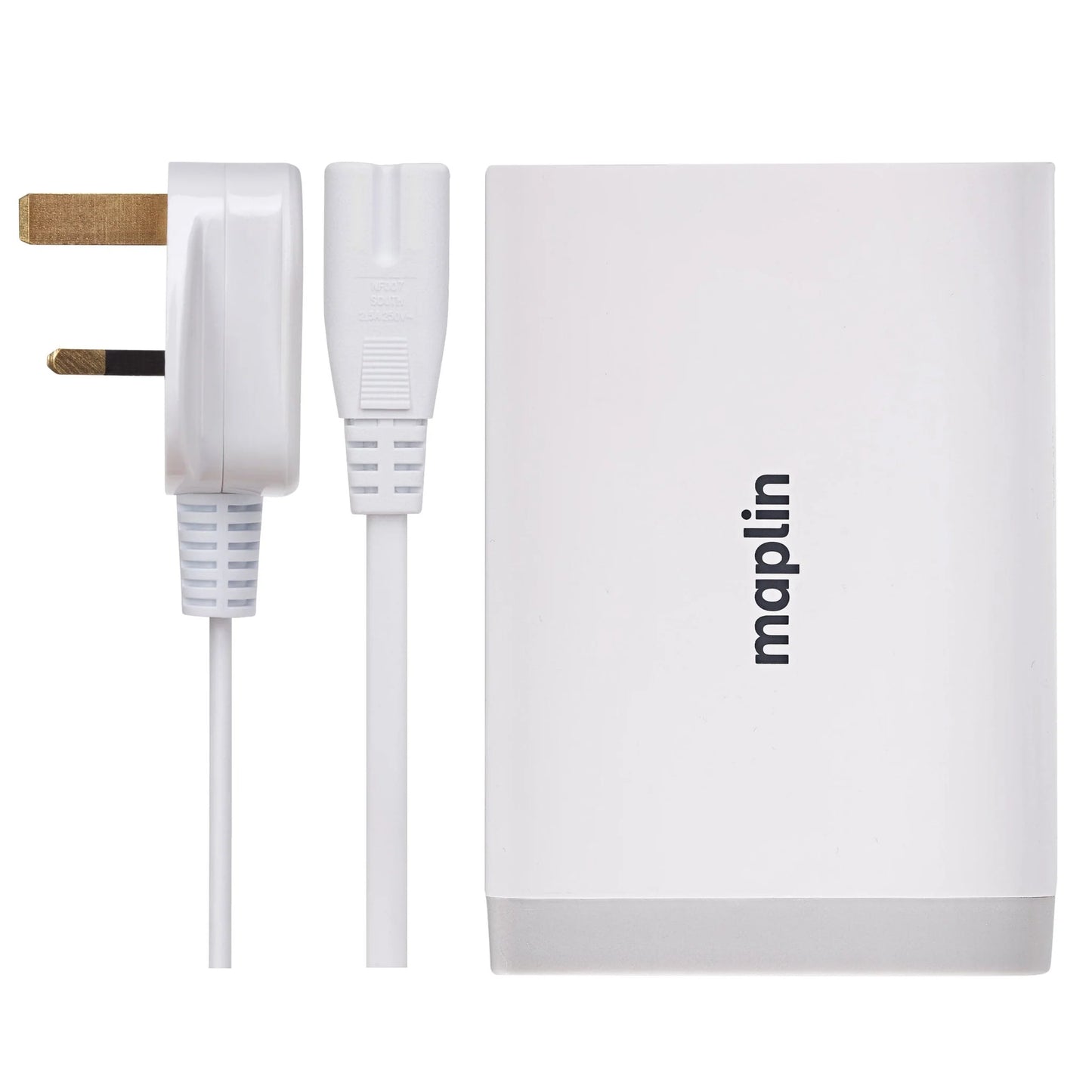 Maplin 6 Port USB Charging Station 65W 2x USB-C PD QC3.0 4x USB-A 1.5m Cable