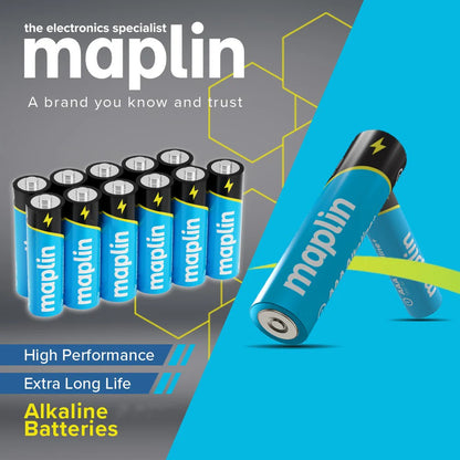 Maplin AAA LR03 1.5V Alkaline batteries 7 Year Shelf Life High Performance - Pack of 40