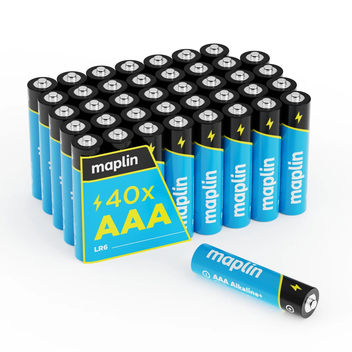 Maplin AAA LR03 1.5V Alkaline batteries 7 Year Shelf Life High Performance - Pack of 40