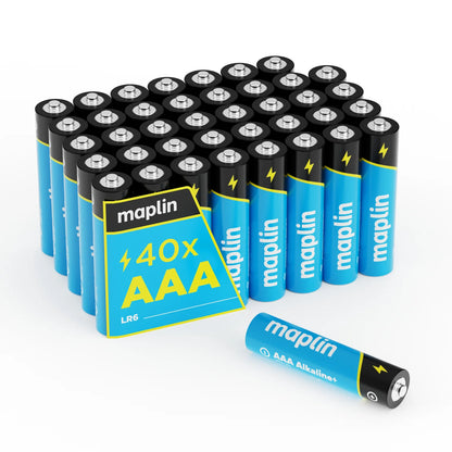 Maplin AAA LR03 1.5V Alkaline batteries 7 Year Shelf Life High Performance - Pack of 40