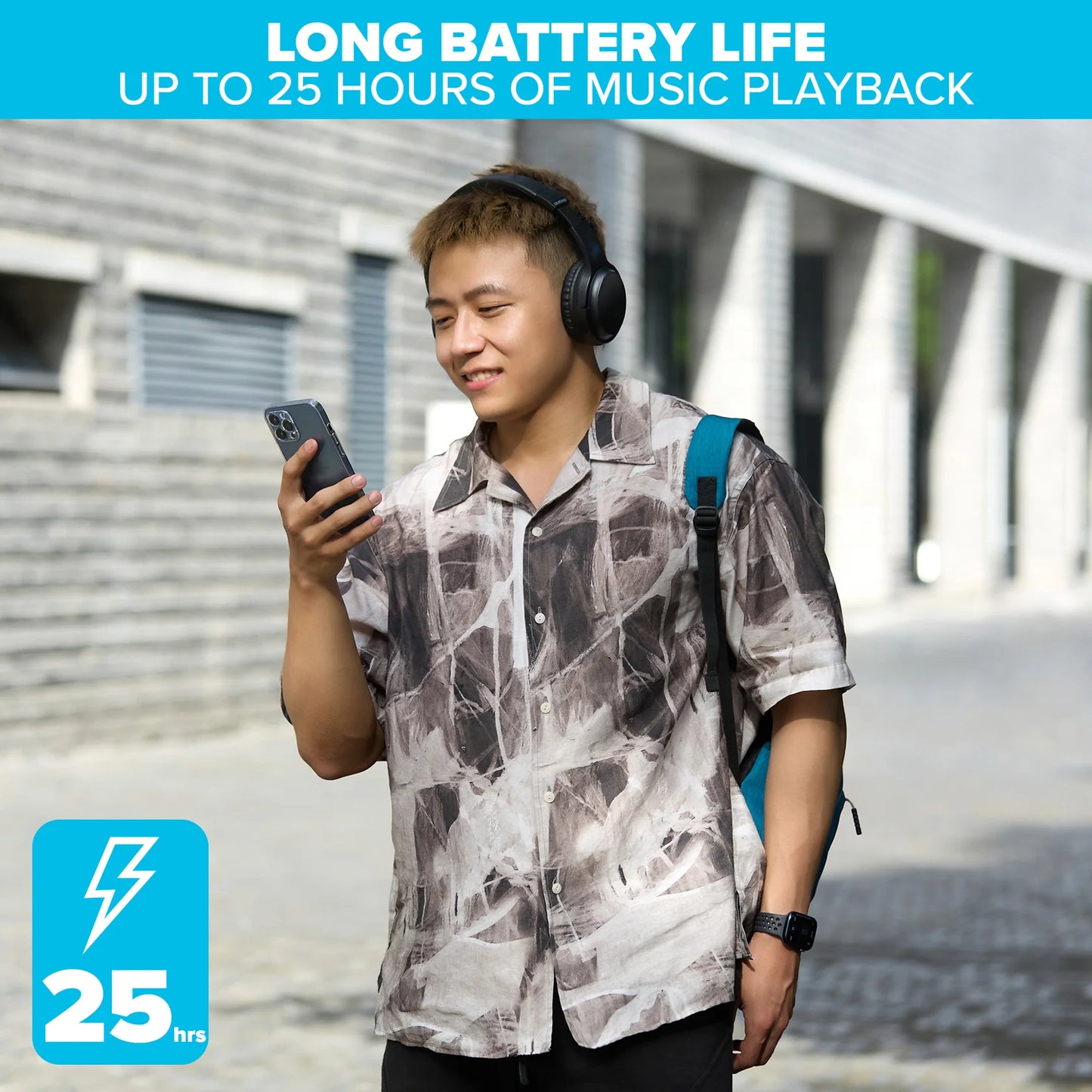 Maplin Wireless Headphones Bluetooth V5.3  Noise Cancelling Black