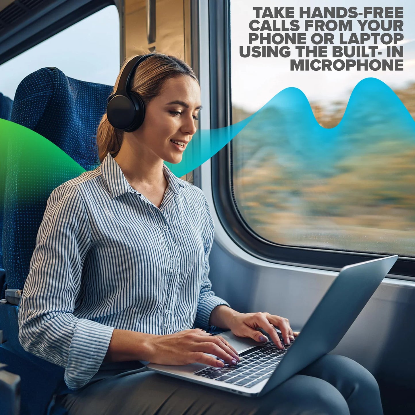 Maplin Wireless Headphones Bluetooth V5.3  Noise Cancelling Black