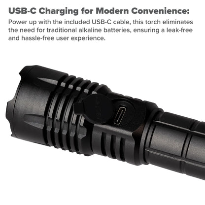 Maplin LED Torch Lithium Rechargeable Battery USB-C Port 4 Lighting Modes