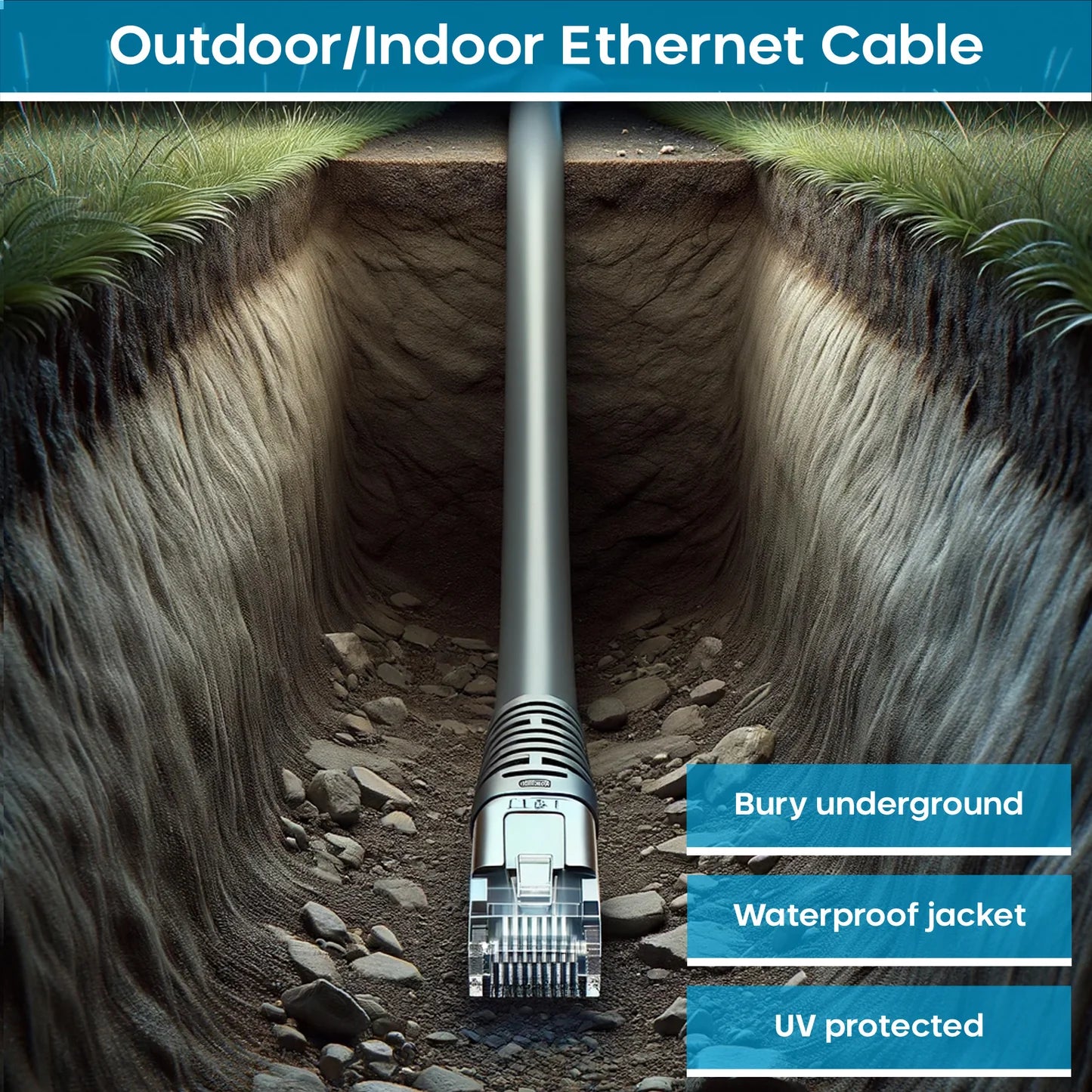 Maplin Outdoor External RJ45 CAT6 PoE Ethernet Cable 30m