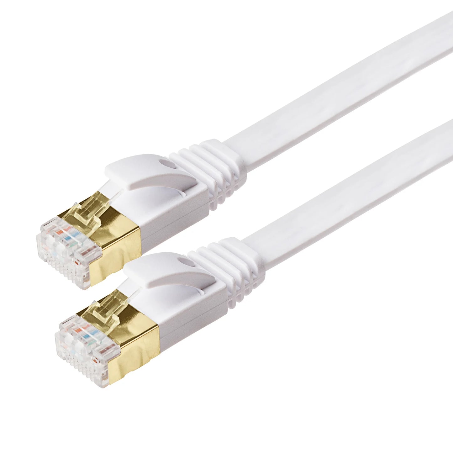 Maplin RJ45 CAT7 Flat Ethernet LAN Cable - White - 1m