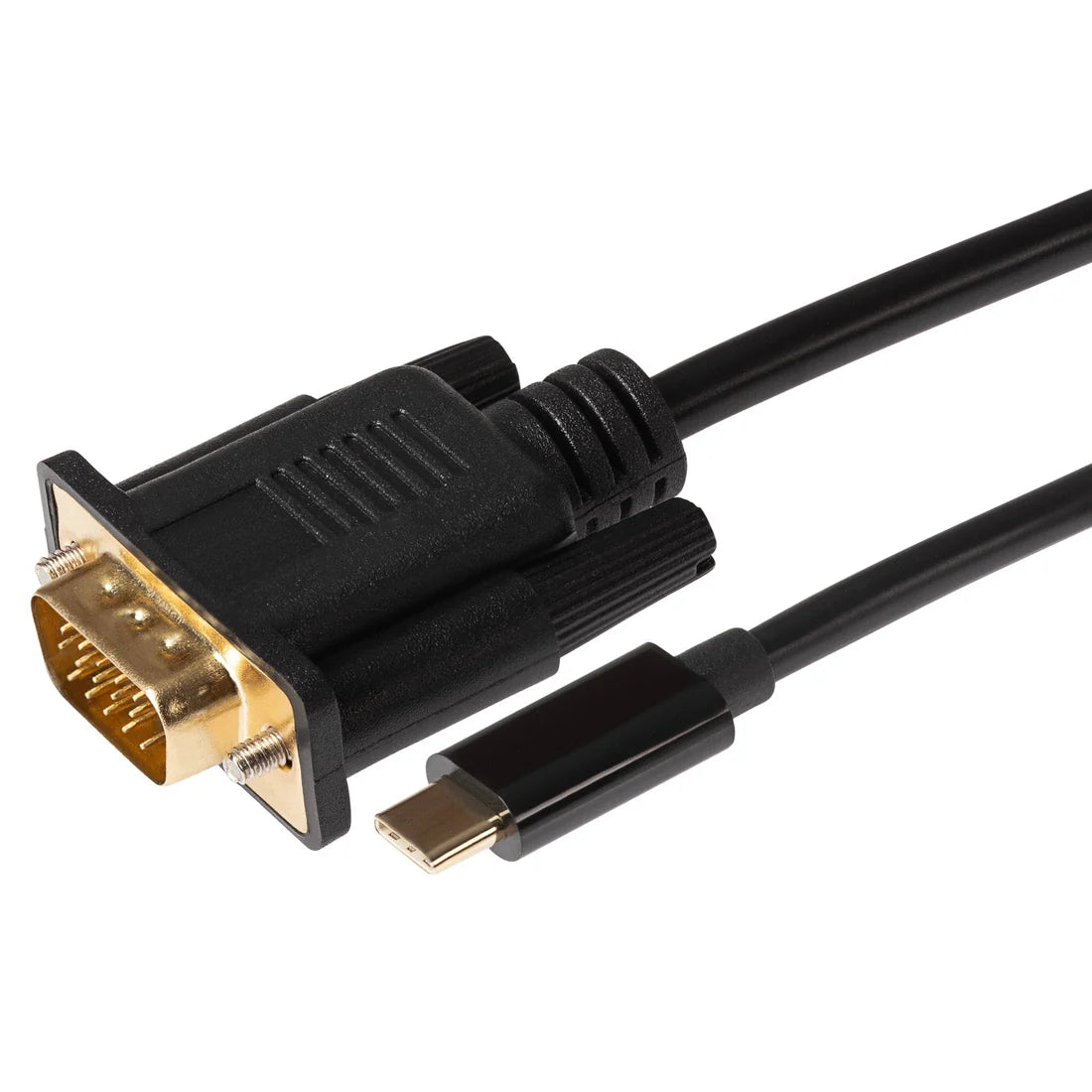 Maplin USB-C 3.1 to VGA Full HD 60Hz Monitor Cable, Alt Mode, Black, 1.8m