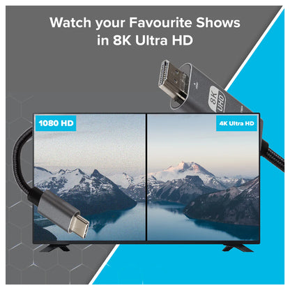 Maplin USB-C to HDMI Cable Adapter Converter, 4K Ultra HD @ 60Hz, Black, 2m