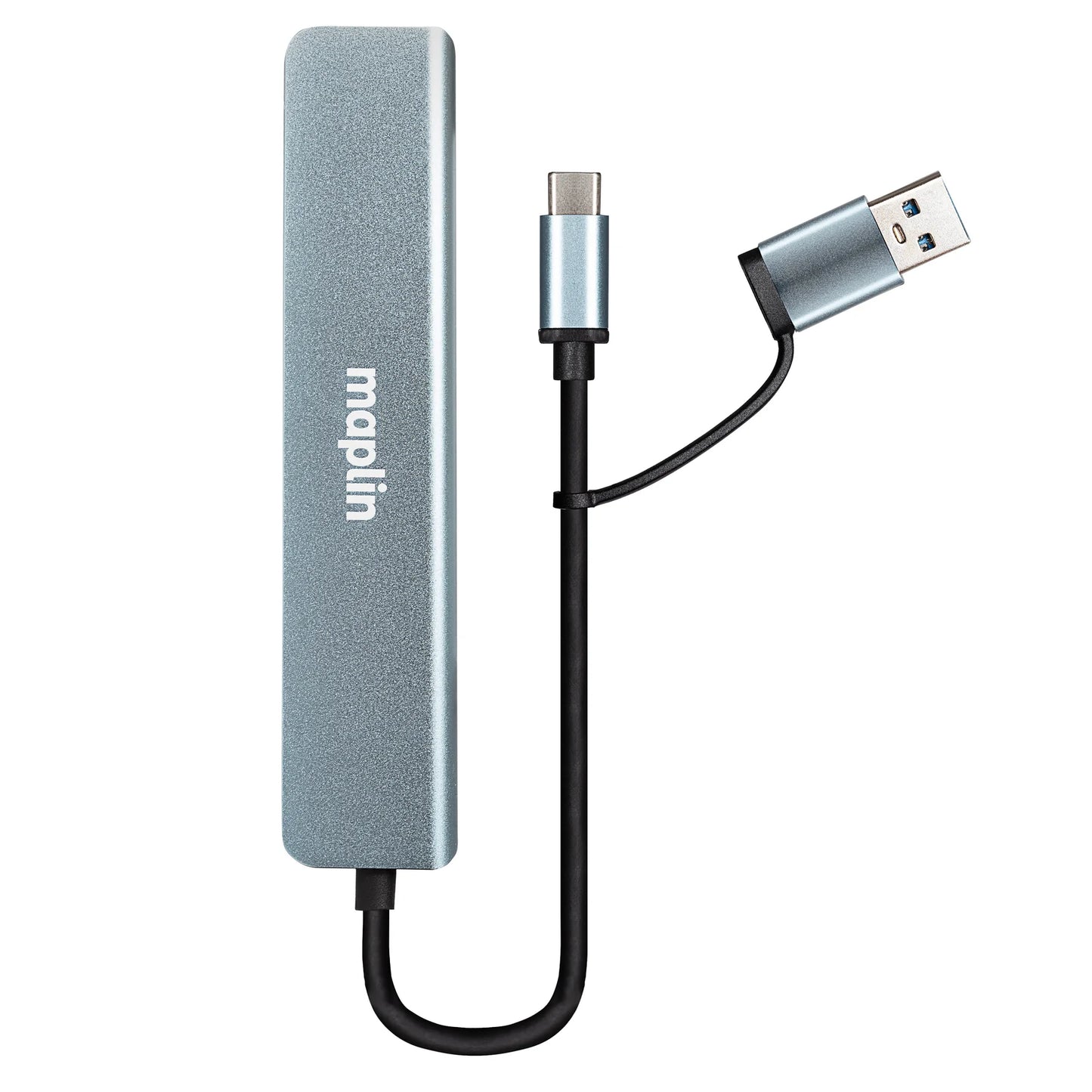 Maplin USB-C & A Multiport Hub 4x USB-A 2.0 1x USB-A 3.0 2x USB-C DC 13cm Cable