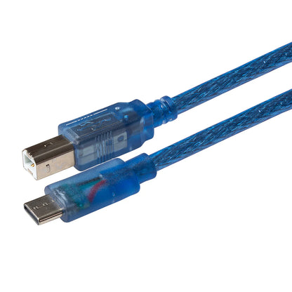 Maplin USB-C to USB-B High Speed Charging and Data Cable, Blue, 1m