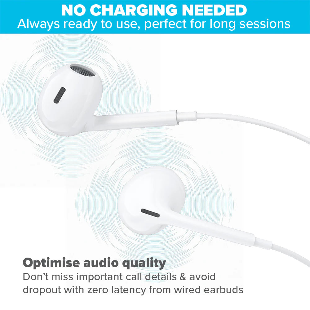 Maplin Wired Earphones USB-C Classic Fit Hands Free Calling Volume Control