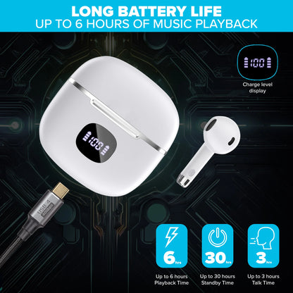 Maplin Wireless Earbuds Classic Fit Bluetooth V5.3 USB-C Charging