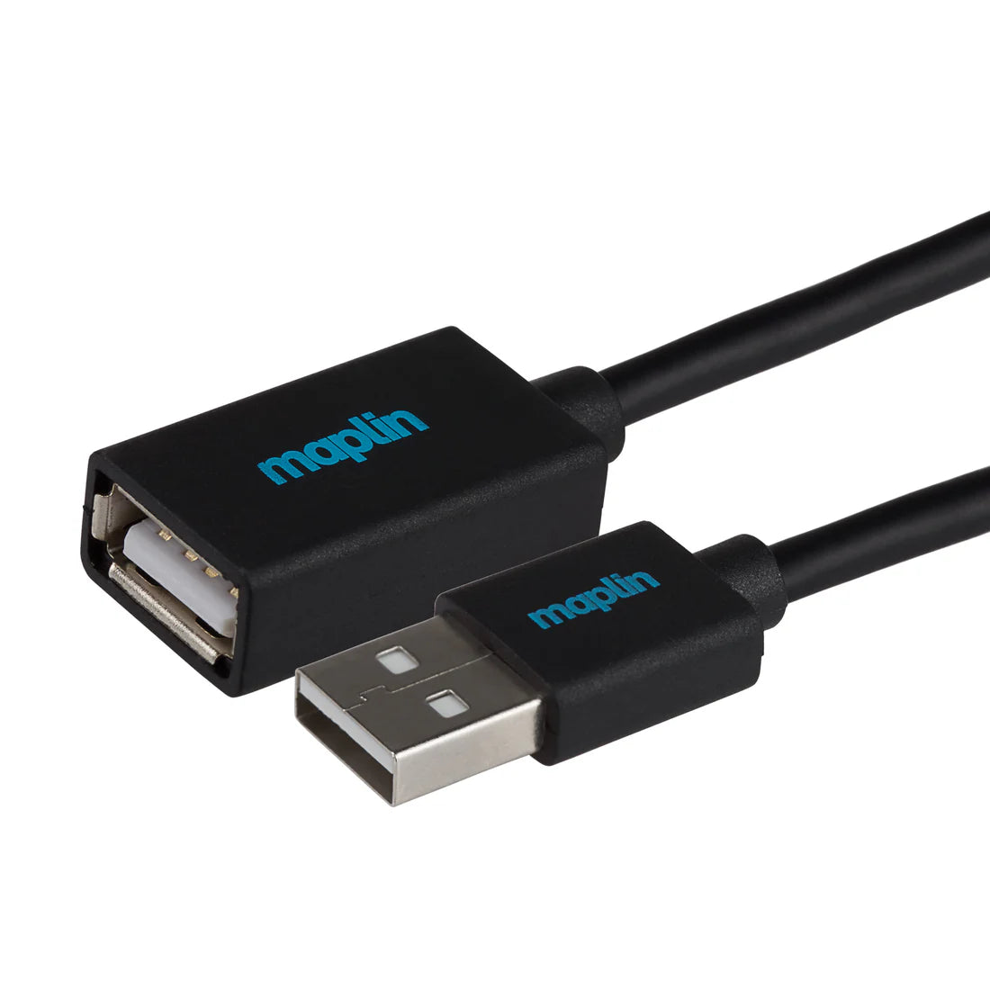 Maplin USB2.0 USB-A Male to USB-A Female Extension Cable - Black 0.5m