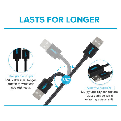 Maplin USB2.0 USB-A Male to USB-A Female Extension Cable - Black 0.5m