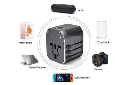 Maplin Worldwide Travel Adapter Wall Charger with 2x USB-A Ports - Pack of 2