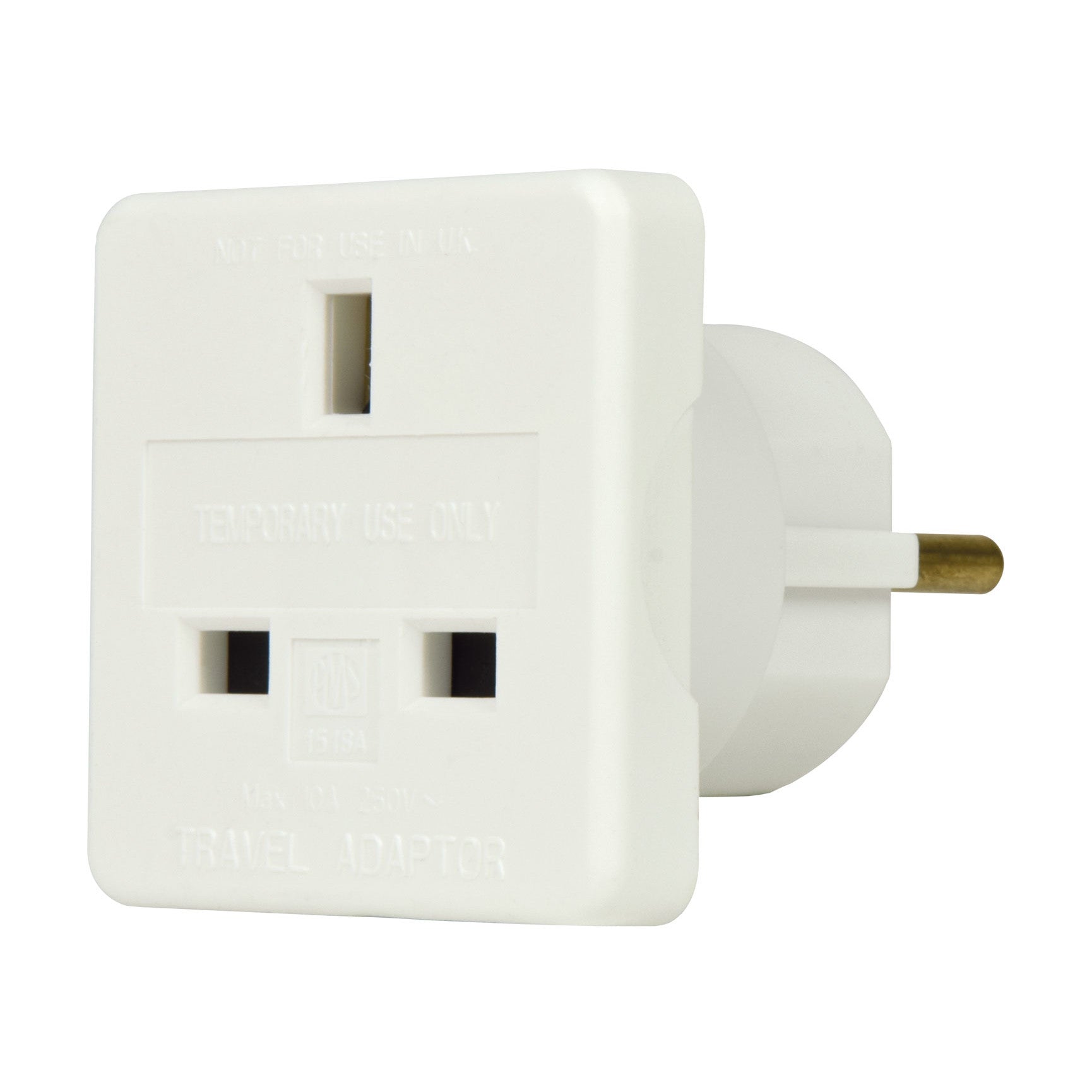 Mercury UK to Europe Mains Travel Adaptor 10A