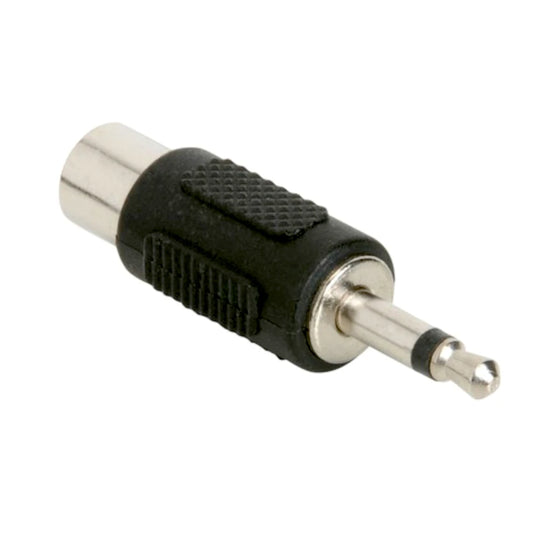 Nickel 3.5mm Mono Jack Plug to Single Phono RCA Socket Adapter