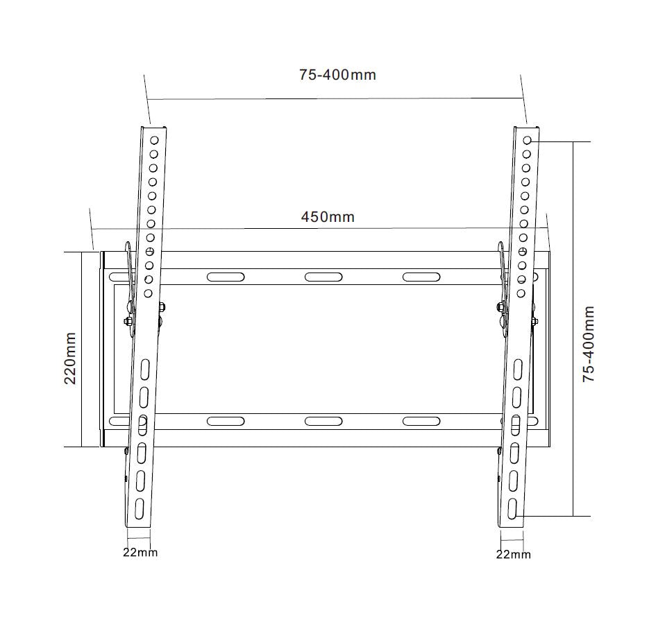 ProperAV Flat TV Wall Bracket (32" - 55" / 35kg Capacity / VESA Max. 400x400)