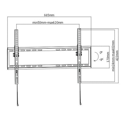 ProperAV Flat TV Wall Bracket (37" - 75" / 35kg Capacity / VESA Max. 600x400)