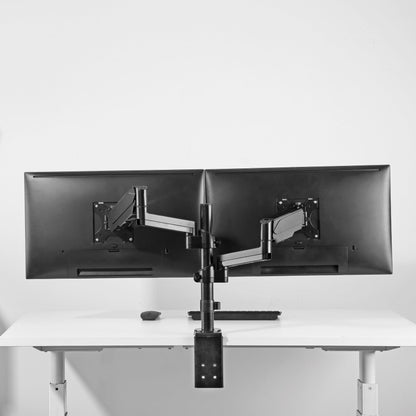 ProperAV Desk Monitor Mount 17" - 32" Extra Height Dual Articulated Swing Arm VESA Max 100x100