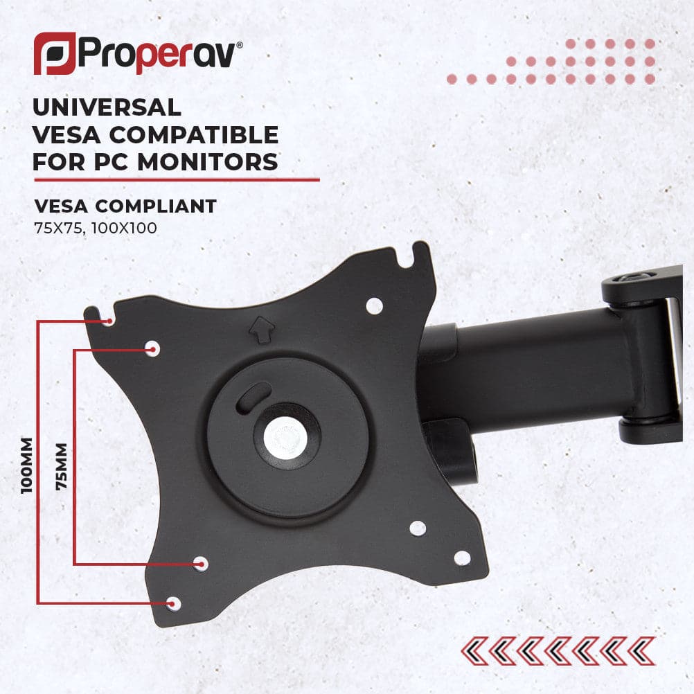 ProperAV Desk Monitor Mount 17" - 34" Freestanding Base VESA Max 100x100