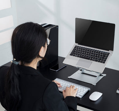 ProperAV Aluminium Construction Fully Adjustable Laptop or Tablet Stand - Silver