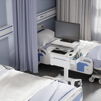 ProperAV Mobile Workstation Trolley Cart with Drawers