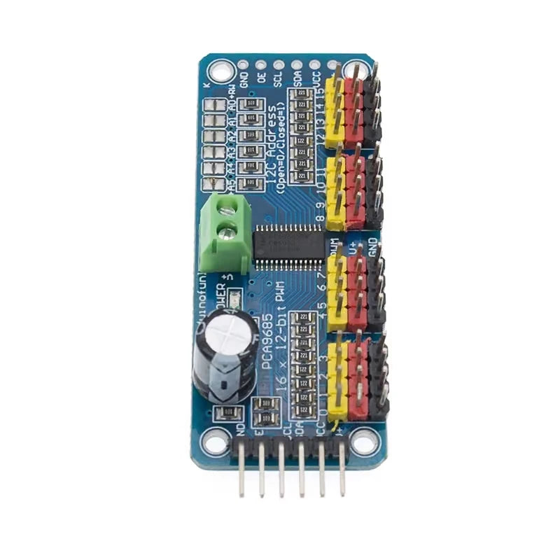 Raspberry Pi PCA9685PW 16-Channel I2C Servo Shield and LED PWM Driver Board