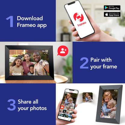 Praktica 10 Inch Digital Photo Frame 1280 x 800 with Wi-Fi & Frameo Software - Frame Only