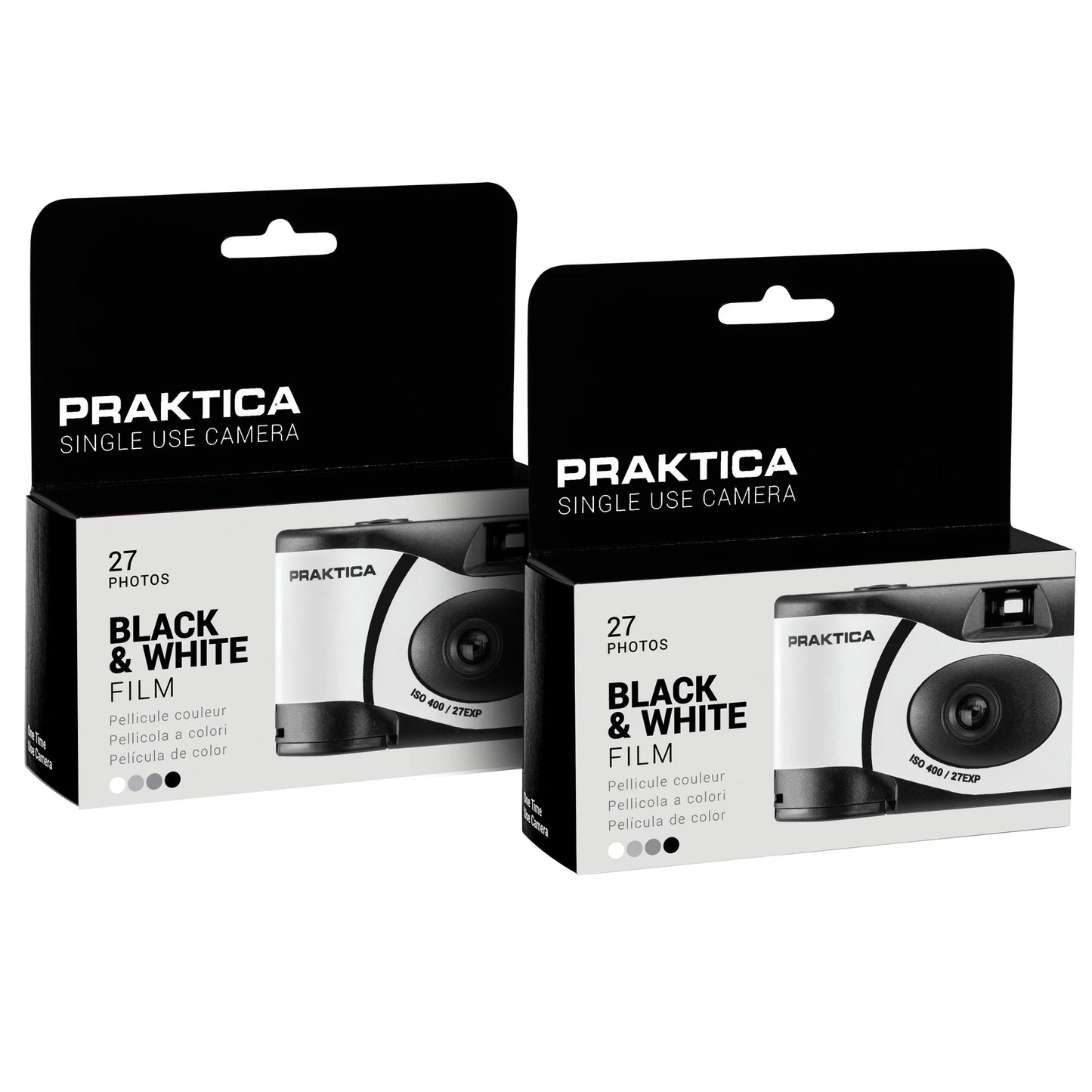 Praktica Single Use Disposable Black & White Film Camera with Flash, Black - Single