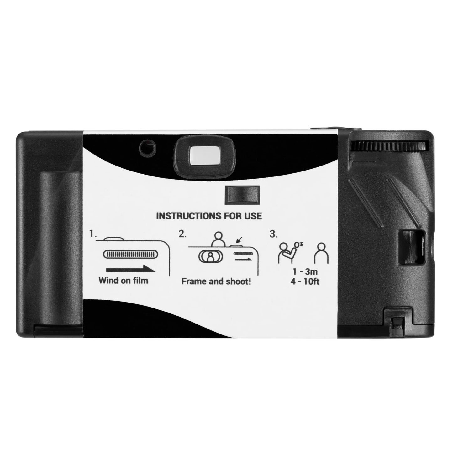 Praktica Single Use Disposable Black & White Film Camera with Flash, Black - Single