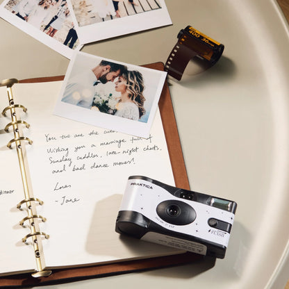 Praktica Single Use Disposable Colour Film Camera with Flash - Wedding White - Single