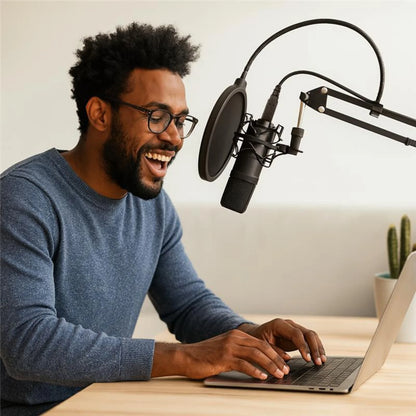 ProSound USB Condenser Cardioid Microphone with Boom Arm Kit including Pop Filter