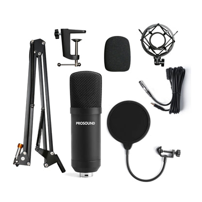 ProSound XLR to 3.5mm Microphone Boom Arm Kit Condenser Cardioid Polar Pattern