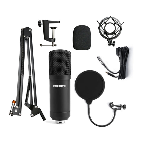 ProSound XLR to 3.5mm Microphone Boom Arm Kit Condenser Cardioid Polar Pattern