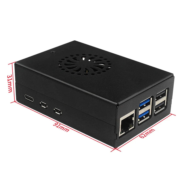 Raspberry Pi 5 Metal Case Active Cooler Compatible