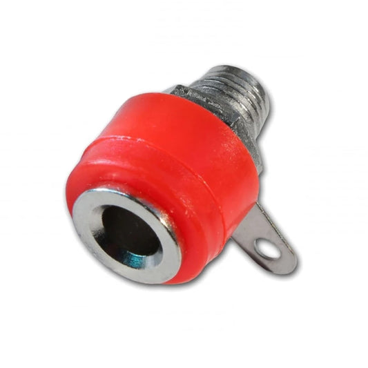 Red 4mm Banana Panel Mount Socket