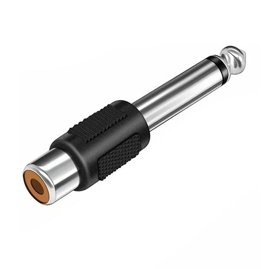 Single Phono RCA Socket to 6.35mm Mono Jack Plug Audio Adapter