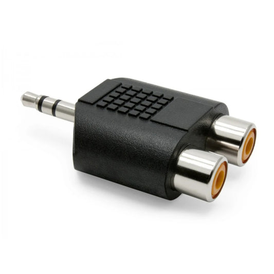 Twin Phono Socket (RCA) to 3.5mm Stereo Jack Plug Adapter