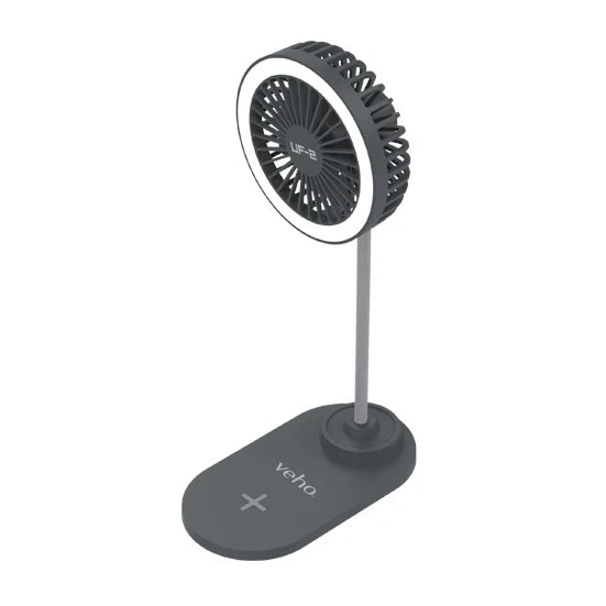 Veho UF-2 3-in-1 USB Desktop USB Fan, Smartphone Charger & LED Lamp