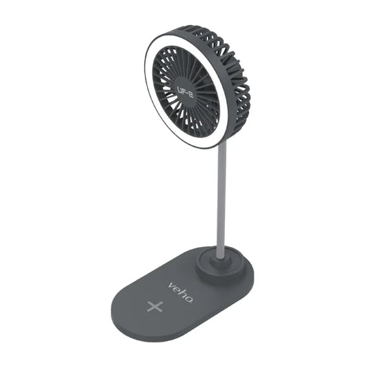 Veho UF-2 3-in-1 USB Desktop USB Fan, Smartphone Charger & LED Lamp