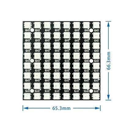 RGB LED Matrix Panel WS2812B 8×8 Addressable 64-Bit 5V