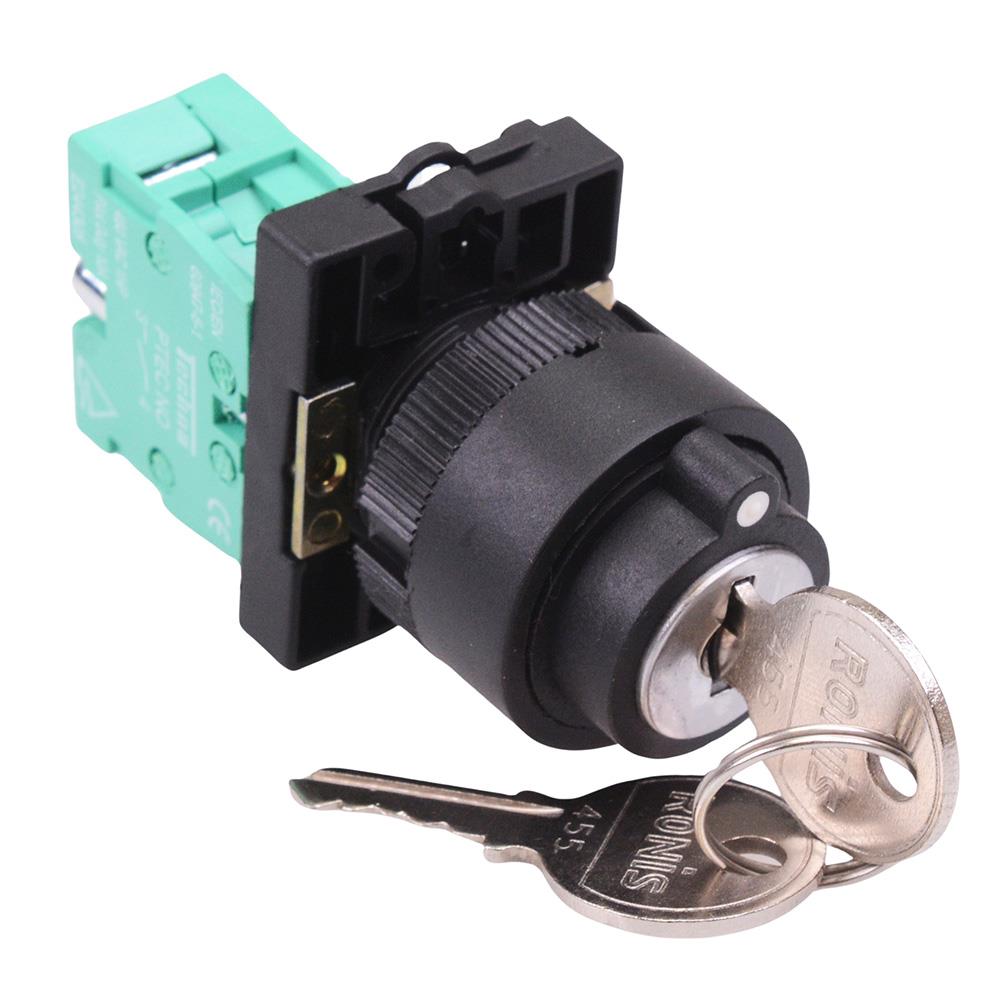 Techna PtecK3MRA 3 Position Momentary Plastic Key Switch 10A 1NO